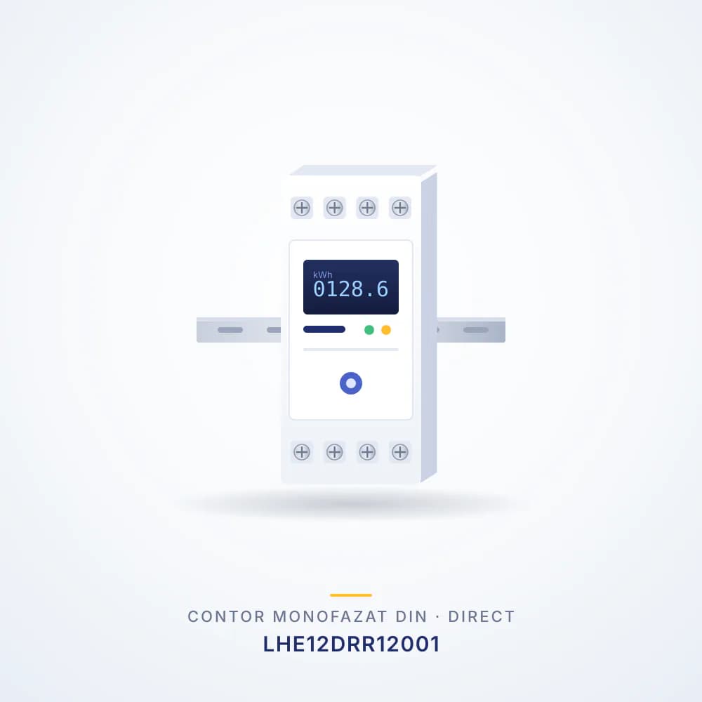 Smart meter monofazat Livoltek LHE12DRR12001, DIN, conectare directă 5(80) A