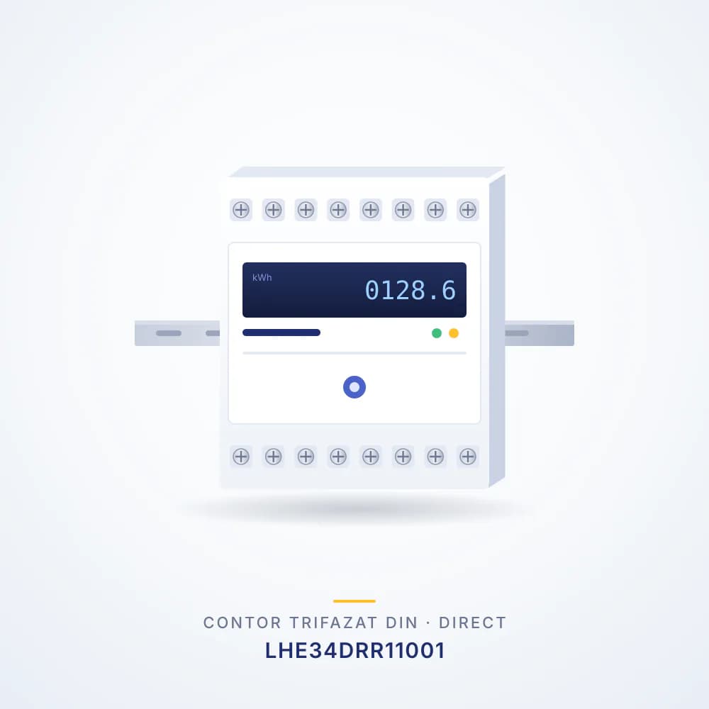 Smart meter trifazat Livoltek LHE34DRR11001, DIN, conectare directă 0,25–5(80) A